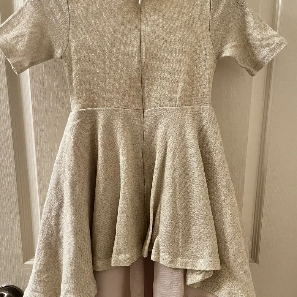 Joyfolie Roselyn Petticoat Dress in Gold Tulle Hi-Low Mia Joy Girls Size 5